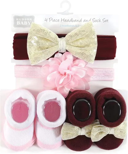 Vista 2 de Hudson Baby baby-girls Headband and Socks Set