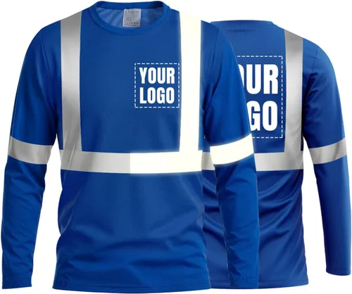 Vista 55 de La alta visibilidad reflexiva de las camisetas de la seguridad del logotipo de encargo Hola Vis de Verde neón - Estilo 8