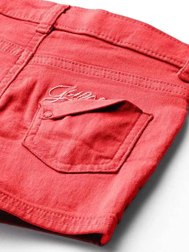 Vista 2 de GUESS Pantalón corto de mezclilla elástico con 5 bolsillos para niña