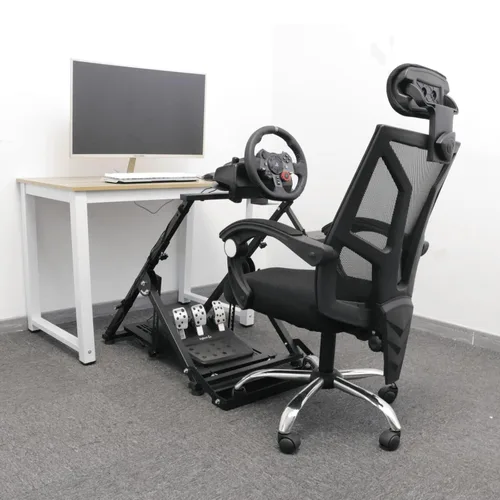 Vista 9 de Anman Sim Racing Wheel Stand with Fixed Gaming Chair's Equipment for Logitech G25G27G29G920G923 Fanatec Thrustmaster Racing Simulator Foldable