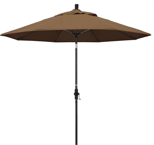 Vista 8 de California Umbrella GSCUF908117-5410 - Sombrilla redonda de 9 pies con poste de aluminio y varillas de fibra de vidrio para patio, 9 pies