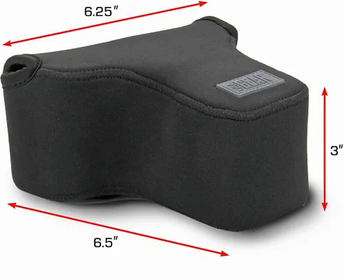 Vista 9 de USA GEAR Funda para cámara réflex digital con tecnología de DuraNeoprene, almacenamiento de accesorios y aberturas para correa – Funciona con Nikon