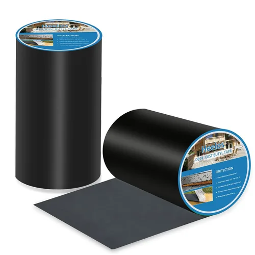 Vista 9 de Cinta de vigueta de cubierta de 3 x 50 pies, paquete de 2 cintas adhesivas de butilo para protección de terrazas, cinta de vigueta impermeable