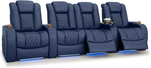 Vista 136 de Seatcraft Asiento de cine en casa Diamante Marrón Reclinable Individual