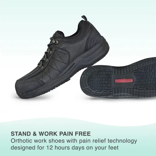 Vista 6 de Orthofeet Zapatos ortopédicos de trabajo de dolomita de cuero para hombre