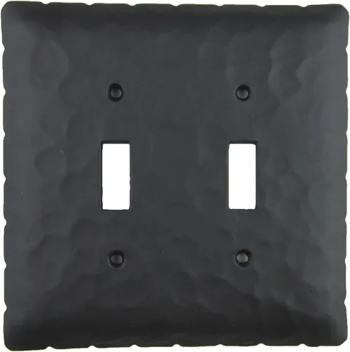 Vista 4 de Rancho Rancho - Placa de interruptor de palanca doble de hierro forjado EPH44 (cera natural)