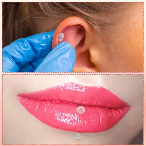 Vista 6 de 15 piercings transparentes para cejas, curvados de 0.63 onzas, retenedores de piercing de ombligo, aretes flexibles para cartílago, cejas, lengua