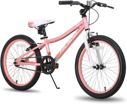 Vista 9 de HILAND - Bicicletas de montaña para niños de 20 pulgadas para niños y niñas de 5 años en adelante, bicicletas de una sola velocidad con frenos