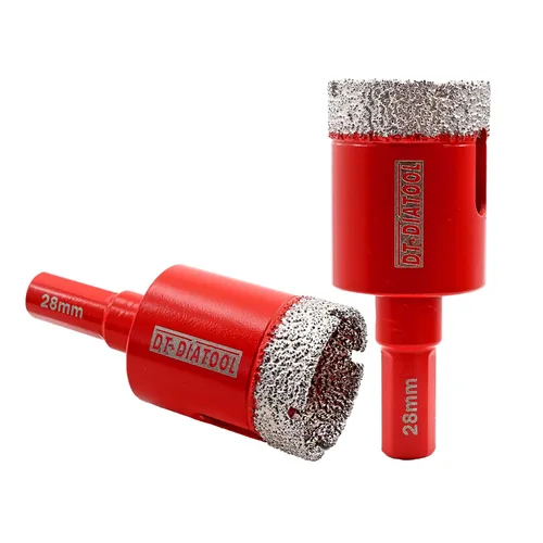 Vista 11 de DT-DIATOOL Broca de diamante de 1-1/2 pulgadas, sierra de agujero de diamante soldada al vacío con vástago triangular, baldosas de porcelana