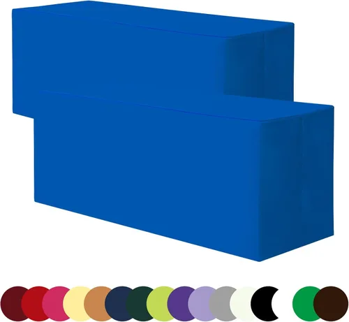 Vista 9 de BLACK-4FT Mantel ajustado cubiertas de mesa para mesas rectangulares de 4 pies - Resistente al agua, lavable, tela de poliéster, manteles