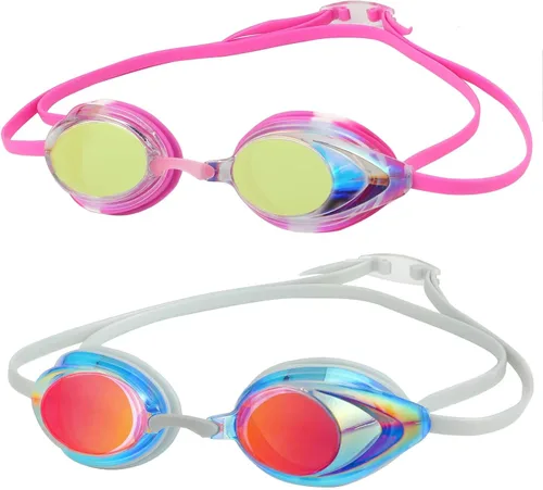 Vista 8 de Gafas de natación, paquete de 2 gafas de natación antivaho con protección UV sin fugas para adultos, hombres, mujeres, jóvenes