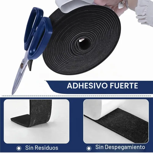 Vista 3 de 20 pies de cintas de espuma autoadhesivas Tiras de sello de espuma de 1 pulgada x 1/2 pulgada x 10 pies cada rollo Burletes de alta resistencia