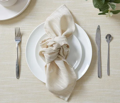 Vista 3 de Laura Ashley Arabesque - Juego de 6 servilletas de tela brillante para cenas formales, vacaciones, bodas o fiestas, juego de 6 servilletas