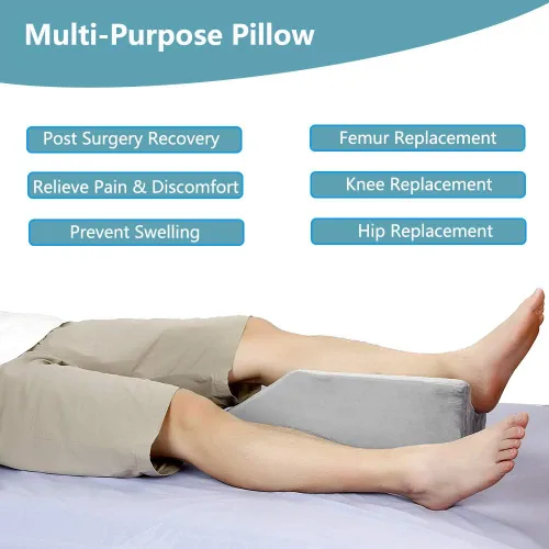 Vista 2 de Zelen Almohada de elevación para piernas, cuña de espuma para dormir, almohadas elevadas, cojín ortopédico, soporte para rodilla, tobillo, soporte