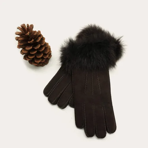 Vista 7 de YISEVEN Guantes de piel de oveja merino para mujer