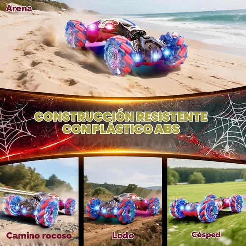 Vista 4 de Nicella S-Pider Automóvil a Control Remoto, 2.4GHz 4WD Detección de Gestos RC Coche de Acrobacias para Niños y Niñas de 6 a 12 años, Coches RC
