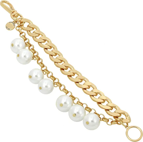 Vista 2 de Steve Madden Pulsera con dije de perlas, Metal Plástico, Sin gemas.