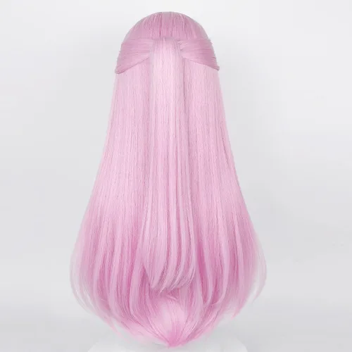 Vista 4 de Peluca larga y recta rosa para Shikimori, no es solo una bonita peluca de cosplay para mujeres y niñas, pelucas de fiesta de disfraces de Halloween