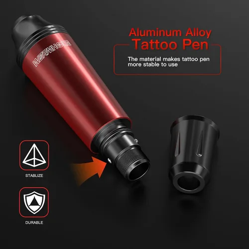 Vista 4 de Wormhole Kit de máquina de tatuaje inalámbrica, 2 piezas, fuente de alimentación inalámbrica de tatuaje, 20 agujas de cartucho, kit de máquina