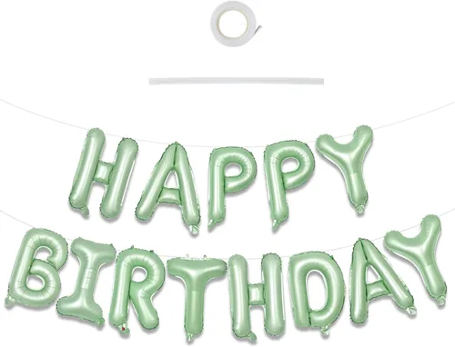 Vista 61 de TONIFUL Pancarta de Globos Negros de Feliz Cumpleaños de 16 Pulgadas con Letras de Papel de Aluminio Mylar, Cartel Banderín Reutilizable