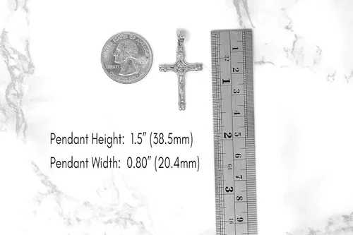 Vista 2 de Colgante de plata de ley INRI Crucifijo Jesús en la Cruz