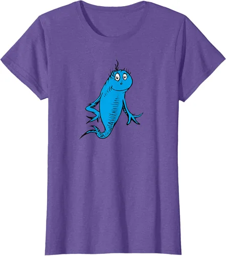 Vista 26 de Dr. Seuss Blue Fish Character - Camiseta con licencia oficial Negro