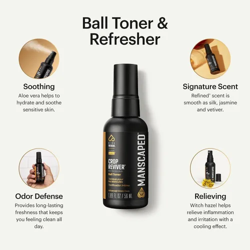 Vista 2 de MANSCAPED® The Crop Reviver®, aerosol hidratante y refrescante para tonificar el cuerpo masculino, spray refrescante para la ingle con aloe vera