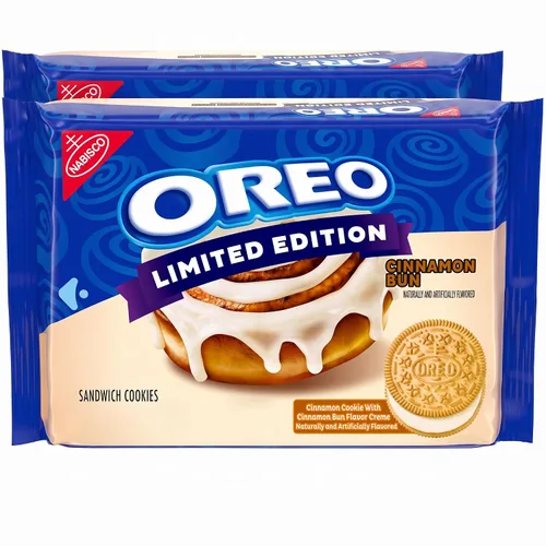 Vista 15 de OREO Galletas sándwich de bollo de canela, edición limitada, 10.68 onzas
