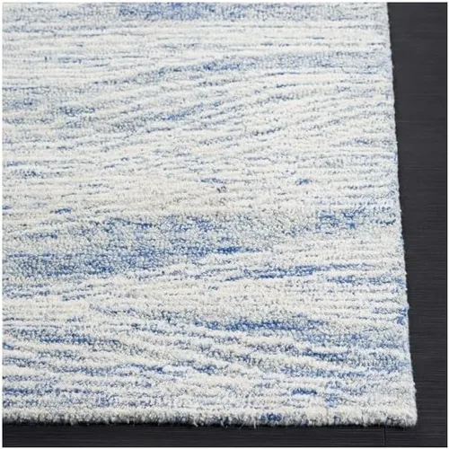 Vista 3 de SAFAVIEH Metro Collection - Alfombra decorativa de 2 x 3 pies, azul y marfil, diseño transicional, ideal para áreas de alto tráfico en pasillo, baño