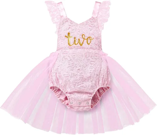 Vista 90 de Traje de bebé niña primer cumpleaños traje de encaje tul mameluco princesa tutú vestido de un año cumpleaños pastel Smash fotografía ropa