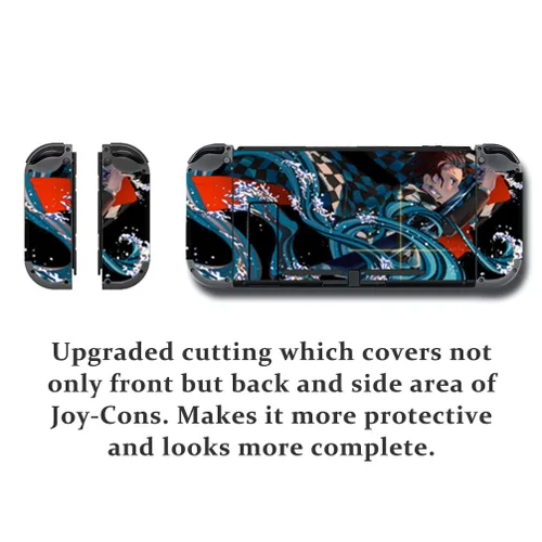 Vista 2 de GilGames Adhesivos de cubierta de piel para Nintendo Switch, juego completo de envoltura de protección duradera placa frontal base de consola