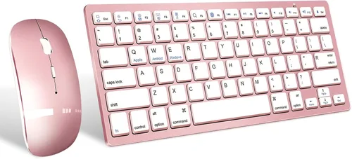 Vista 7 de Juego de teclado y mouse Bluetooth inalámbricos, teclado y mouse inalámbricos delgados y silenciosos, compatible con Negro