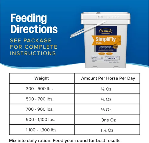 Vista 4 de Farnam SimpliFly - Suplemento diario de control de moscas para caballos, 3.75 libras, pellets apetecibles aprobados por la EPA, evita las moscas