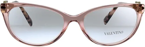 Vista 2 de Valentino VA 3051 5155 - Lentes de ojos de gato de plástico rosa transparente de 2.047in, Rosa Transparente