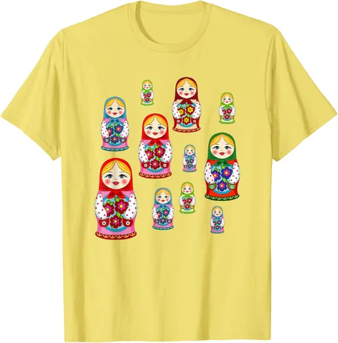 Vista 37 de Rusia - Camiseta de juguete retro para niños, diseño de muñecas rusas