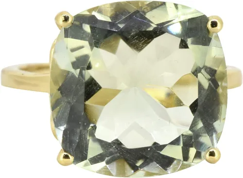 Vista 5 de YoTreasure Green Amethyst Solid Sterling Silver Gold Plated Statement Ring Jewelry