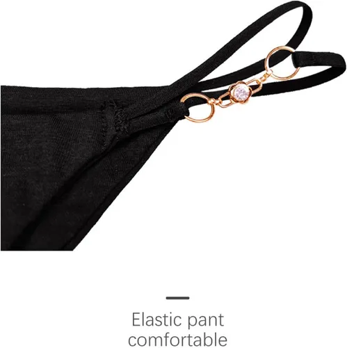 Vista 4 de Banamic Tanga sexy para mujer, bragas con espalda en T y tiro bajo
