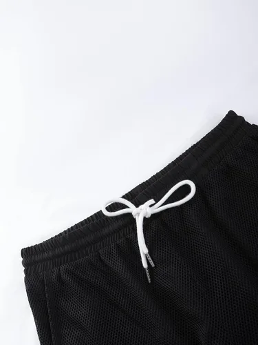 Vista 3 de GORGLITTER Conjunto de chándal sin mangas con cuello redondo y pantalones cortos para hombre