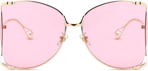 Vista 2 de Armear - Gafas de sol para mujer con montura de metal, diseño de perlas