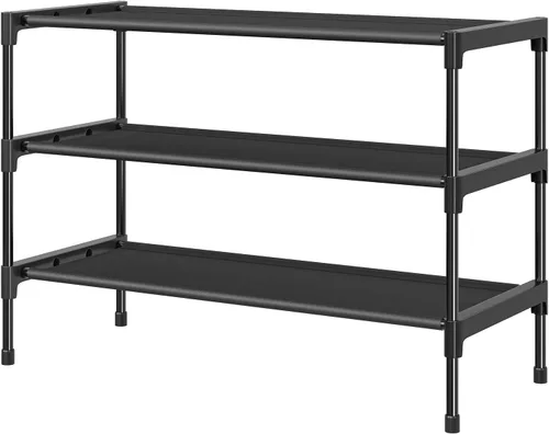 Vista 12 de Simple Trending - Zapatero apilable de 2 niveles, organizador de almacenamiento para zapatos de metal, negro