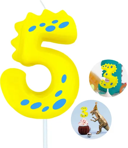 Vista 19 de Velas de cumpleaños con número (0 velas rojas) con forma de dinosaurio, velas de pastel de feliz cumpleaños para decoración de fiesta de cumpleaños