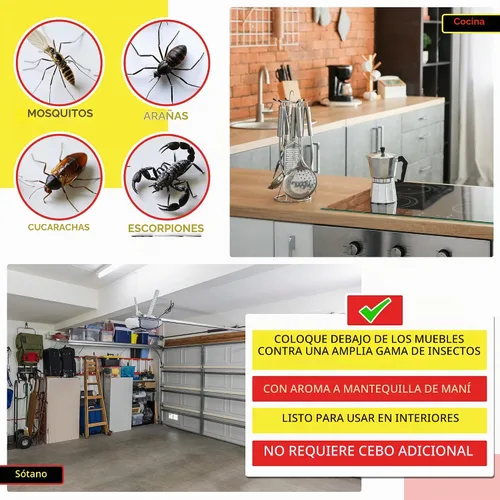 Vista 4 de Qualirey Paquete de 10 trampas adhesivas para ratones, tablero de pegamento para mouse Pro Strength para interiores para el hogar, trampas