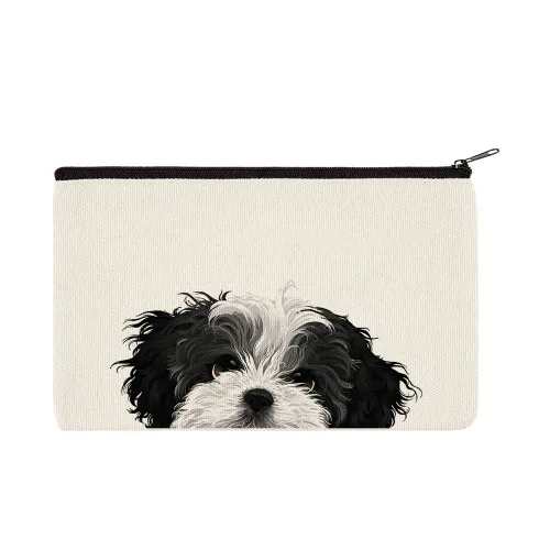 Vista 14 de WIRESTER Bolsa de maquillaje de lona con cremallera, bolsa de cosméticos, estuche organizador para mujeres y niñas, bolsa de cosméticos de viaje