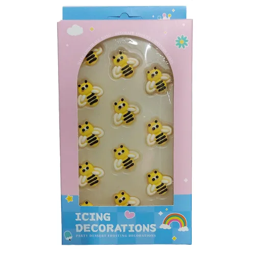 Vista 6 de Decoraciones Comestibles de Caramelo 3D de Abeja para Pasteles, Chispas de Azúcar de Postre para Decoración de Pasteles, Galletas, DIY, Topper