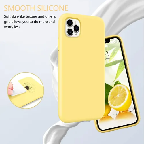 Vista 2 de GUAGUA Funda compatible con iPhone 11 Pro Max de silicona líquida de gel suave, forro de microfibra delgada, con textura, a prueba de golpes
