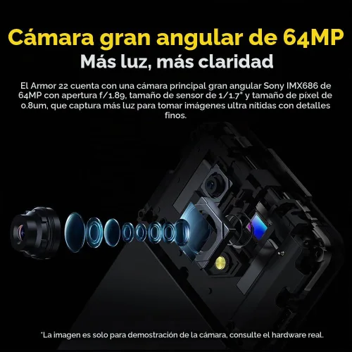 Vista 5 de Ulefone Armor 22 Smartphone resistente desbloqueado, 256 GB+16 GB, verde
