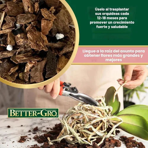 Vista 7 de Better-Gro Mezcla especial de orquídeas – Mezcla para macetas de corteza de orquídeas de primera calidad para macetas, trasplantes, drenaje