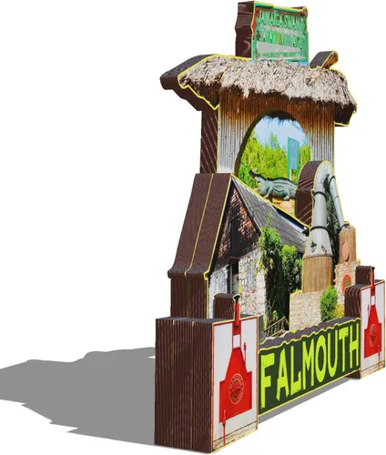 Vista 2 de Imán de madera de Falmouth Jamaica 3D para nevera, recuerdos coleccionables, decoración hecha a mano, artesanías, 2