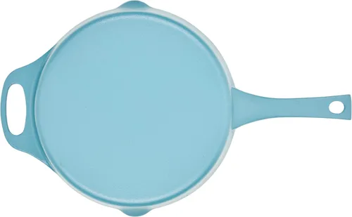 Vista 12 de Rachael Ray NITRO - Sartén de hierro fundido con mango auxiliar y boquillas de vertido, 12 pulgadas, color azul agave
