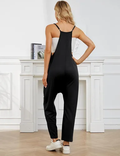 Vista 8 de Gihuo Overol casual sin mangas para mujer, con correa ajustable, con bolsillos